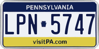 PA license plate LPN5747