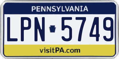 PA license plate LPN5749