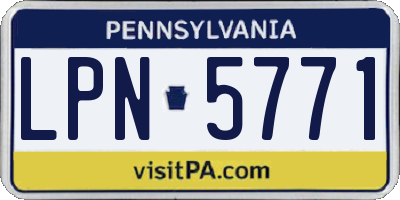 PA license plate LPN5771