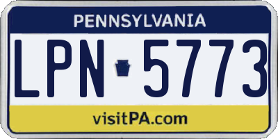 PA license plate LPN5773