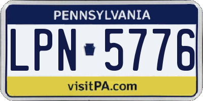 PA license plate LPN5776