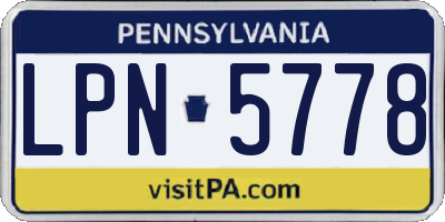 PA license plate LPN5778