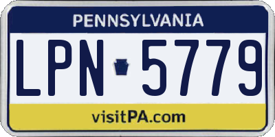 PA license plate LPN5779
