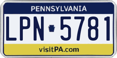 PA license plate LPN5781