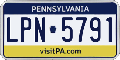 PA license plate LPN5791
