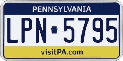 PA license plate LPN5795