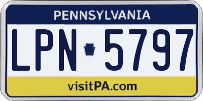 PA license plate LPN5797