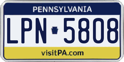 PA license plate LPN5808