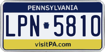PA license plate LPN5810