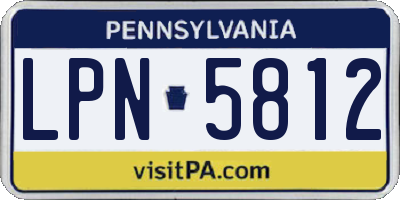 PA license plate LPN5812