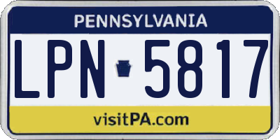 PA license plate LPN5817