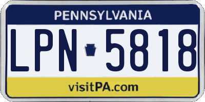 PA license plate LPN5818
