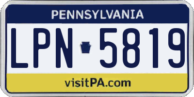 PA license plate LPN5819