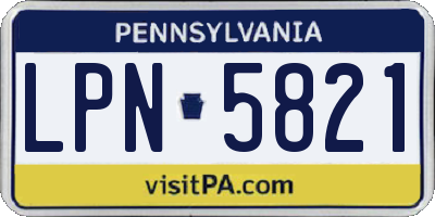 PA license plate LPN5821