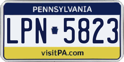 PA license plate LPN5823