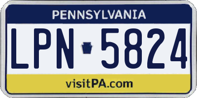PA license plate LPN5824