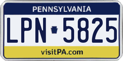 PA license plate LPN5825