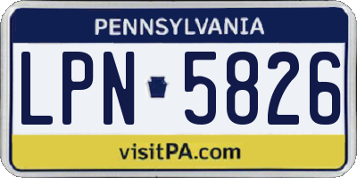 PA license plate LPN5826