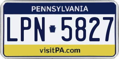 PA license plate LPN5827