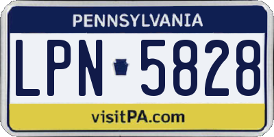 PA license plate LPN5828