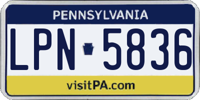 PA license plate LPN5836