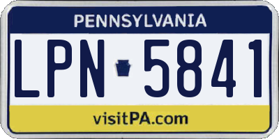 PA license plate LPN5841