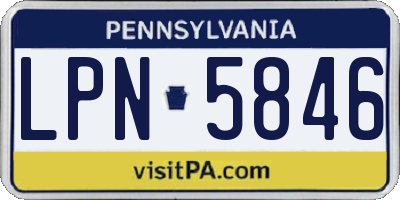 PA license plate LPN5846