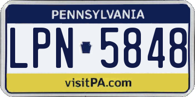 PA license plate LPN5848