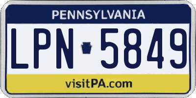 PA license plate LPN5849