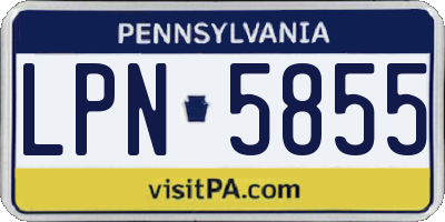 PA license plate LPN5855