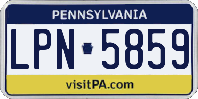 PA license plate LPN5859