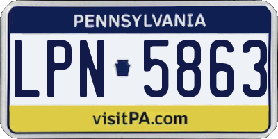 PA license plate LPN5863
