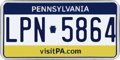 PA license plate LPN5864