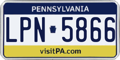 PA license plate LPN5866