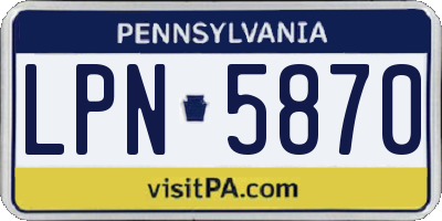 PA license plate LPN5870