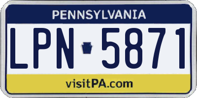 PA license plate LPN5871