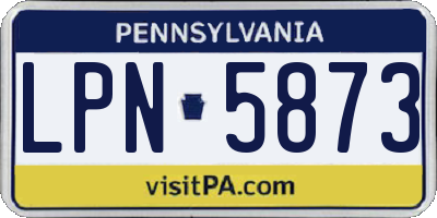 PA license plate LPN5873