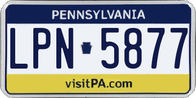 PA license plate LPN5877