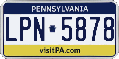 PA license plate LPN5878