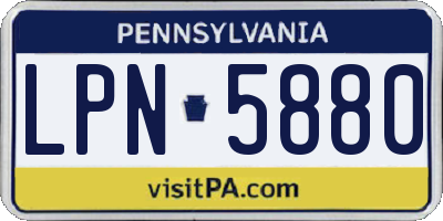 PA license plate LPN5880