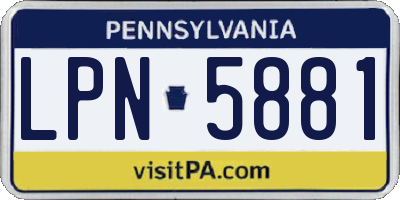 PA license plate LPN5881