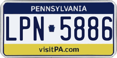 PA license plate LPN5886