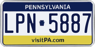PA license plate LPN5887