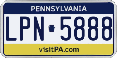 PA license plate LPN5888