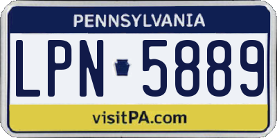 PA license plate LPN5889