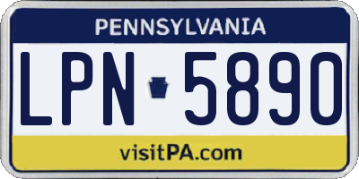 PA license plate LPN5890
