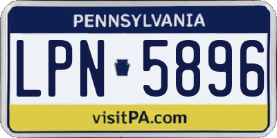 PA license plate LPN5896