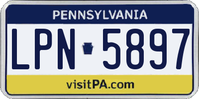 PA license plate LPN5897