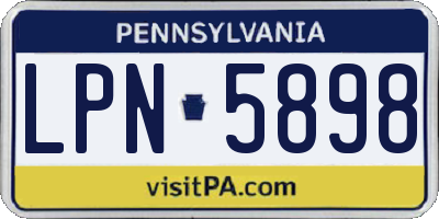PA license plate LPN5898