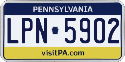 PA license plate LPN5902